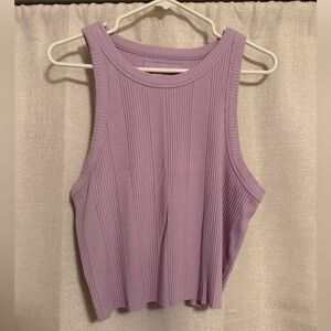 Aerie Sleeveless Ribbed Lilac Top